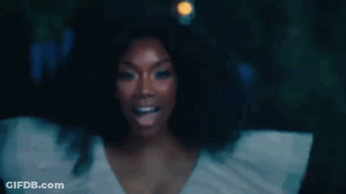 Woman In White Dress Arms Outstretched Dark Room GIF