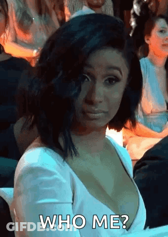 Woman In White Dress Asking Who Me GIF