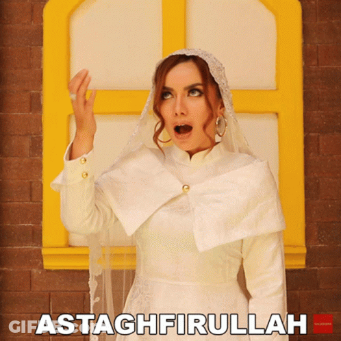 Woman In White Dress Before Yellow Window Astaghfirullah GIF