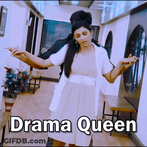 Woman In White Dress Dancing Drama Queen GIF