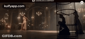 Woman In White Dress Dancing On Stage GIF
