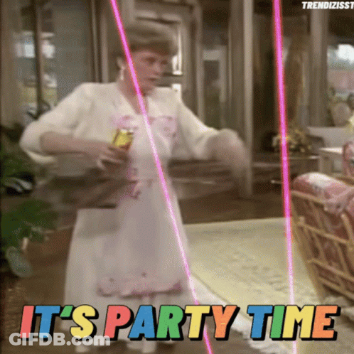 Woman In White Dress Dancing Party Time GIF