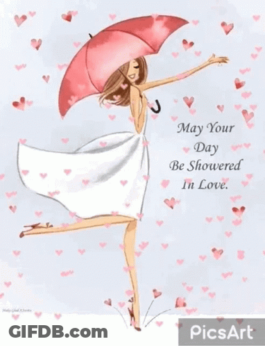Woman In White Dress Holding Pink Umbrella GIF
