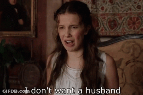 Woman In White Dress Saying I Don't Want A Husband GIF