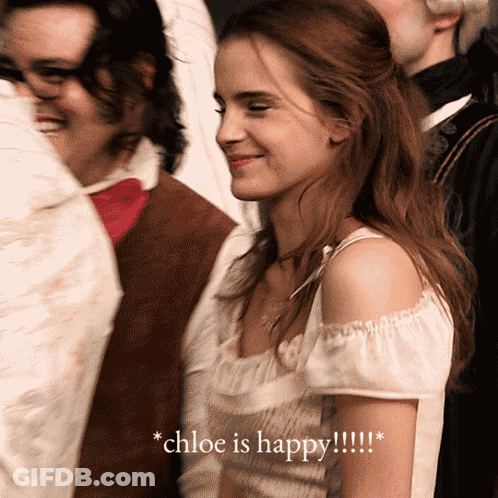 Woman In White Dress Smiling Chloe Is Happy GIF