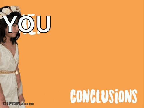 Woman In White Dress With Flowers In Hair Saying You Conclusions GIF