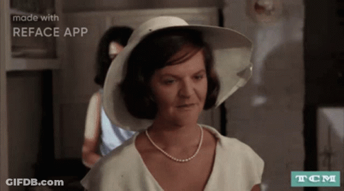 Woman In White Hat And Pearl Necklace Made With Reface App GIF