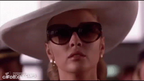 Woman In White Hat And Sunglasses GIF