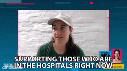 Woman In White Hat On IMDB Screen GIF