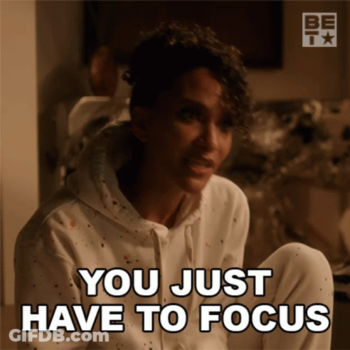Woman In White Hoodie Saying Focus GIF