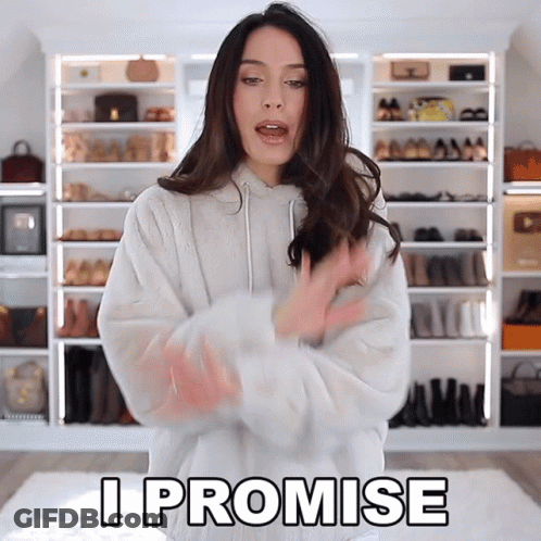 Woman In White Hoodie Says I Promise GIF