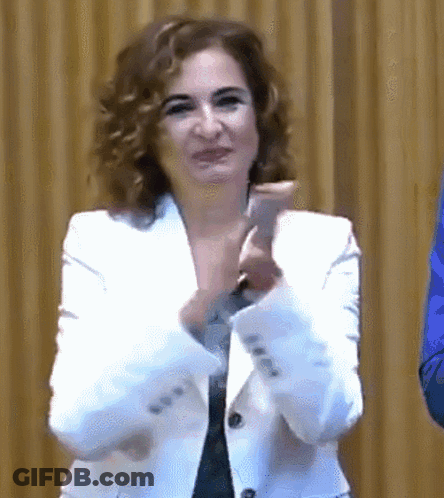 Woman In White Jacket Clapping Hands GIF