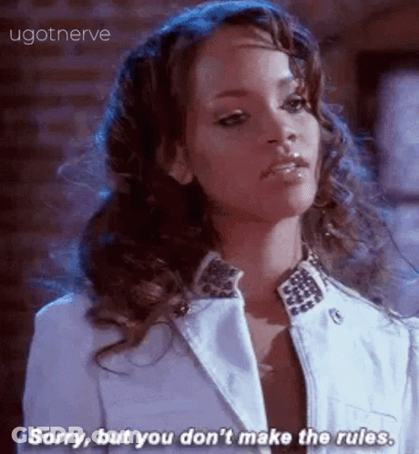 Woman In White Jacket Saying Sorry But You Dont Make The Rules GIF