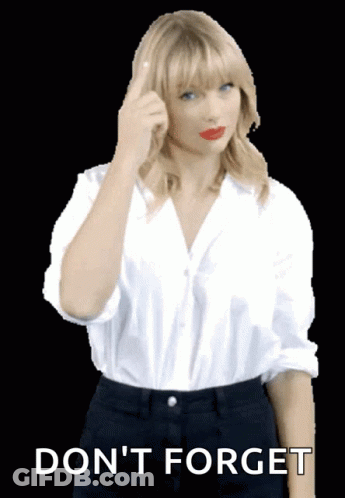 Woman In White Shirt Black Shorts Says Don't Forget GIF