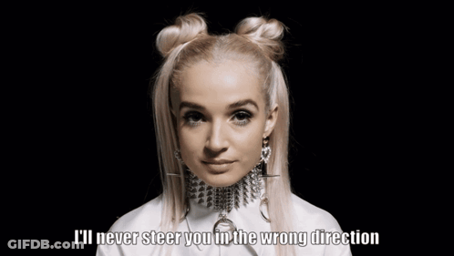 Woman In White Shirt I'll Never Steer You Up The Wrong Direction GIF