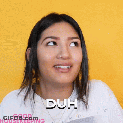 Woman In White Shirt Saying Duh GIF