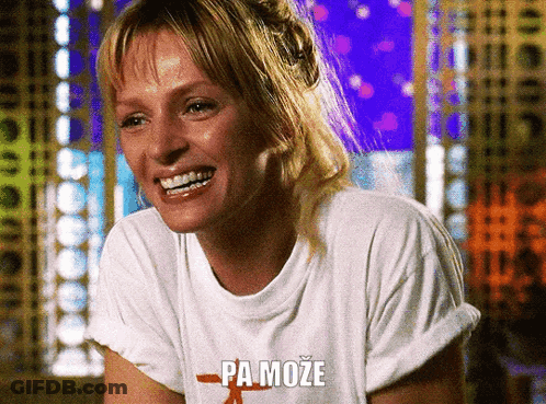 Woman In White Shirt Saying Pa Moze GIF