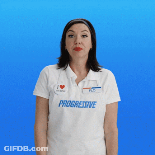 Woman In White Shirt Saying Progressive GIF