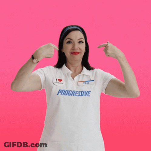 Woman In White Shirt Saying Progressive GIF