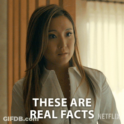 Woman In White Shirt Saying These Are Real Facts GIF