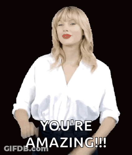 Woman In White Shirt Saying You're Amazing GIF