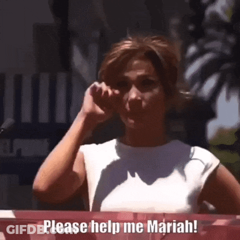 Woman In White Shirt Says Please Help Me Mariah GIF
