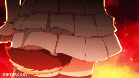 Woman In White Skirt With Red Tail GIF