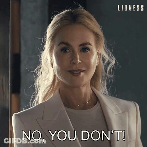 Woman In White Suit Saying No You Don't GIF