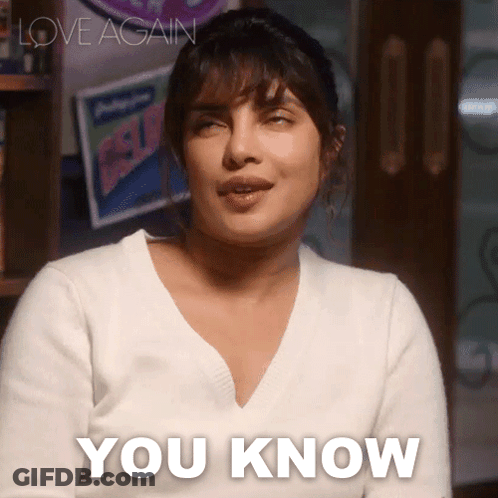 Woman In White Sweater Saying You Know GIF