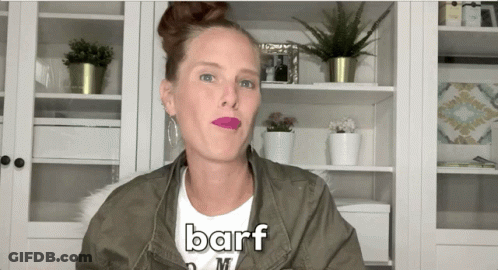 Woman In White T-Shirt Saying Barf GIF
