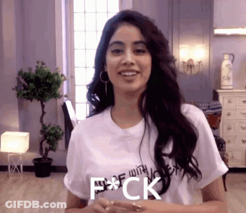 Woman In White T-Shirt Saying F*ck GIF