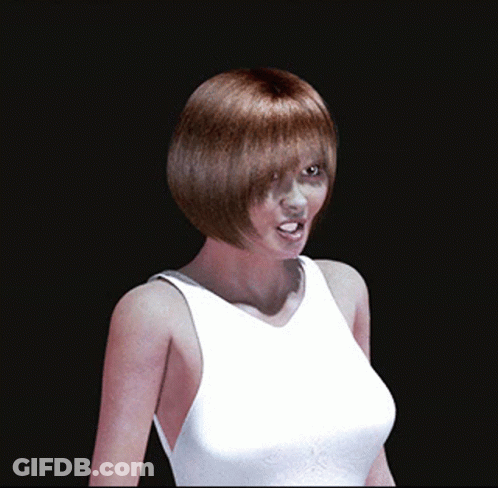 Woman In White Tank Top Making Angry Face GIF
