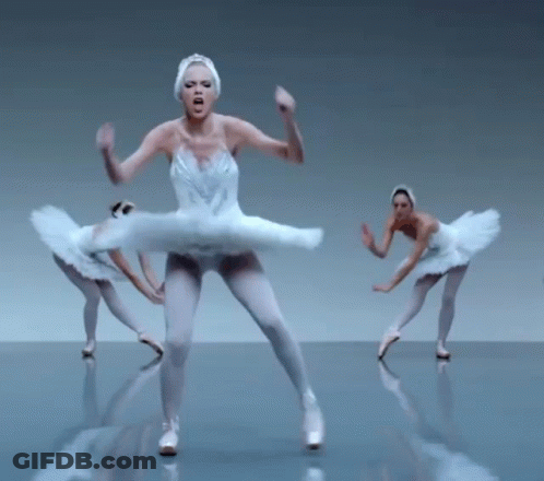 Woman In White Tutu Dancing With Two Others GIF