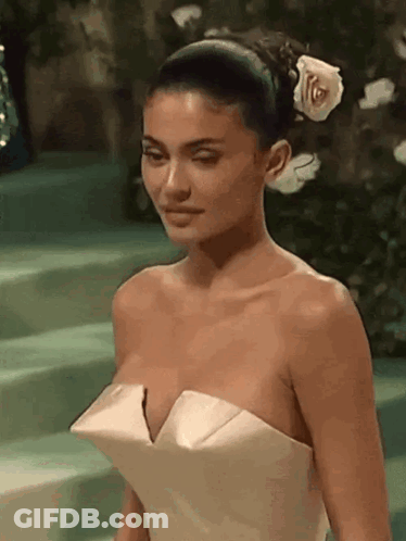 Woman In White Wedding Dress With Flower GIF