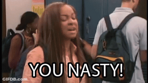 Woman In Wig And Glasses Saying Now Brittany Big Nasty GIF