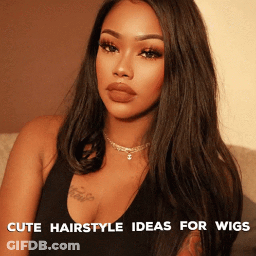 Woman In Wig Cute Hairstyle Ideas For Wigs GIF
