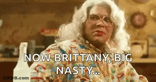 Woman In Wig Glasses Now Brittany Big Nasty GIF