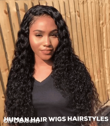 Woman In Wig Human Hair Wigs Hairstyles GIF