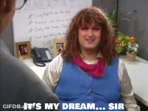 Woman In Wig Saying Its My Dream Sir GIF