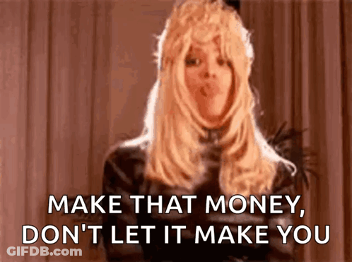 Woman In Wig Saying Make That Money GIF