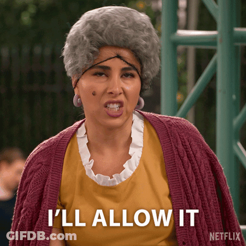 Woman In Wig Says I'll Allow It Netflix Poster GIF