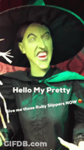 Woman In Witch Costume Saying Hello My Pretty GIF