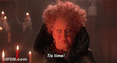 Woman In Witch Costume Saying Tis Time GIF