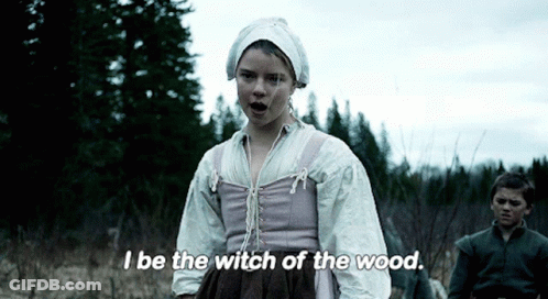 Woman In Witch Costume Says I Be The Witch Of The Wood GIF