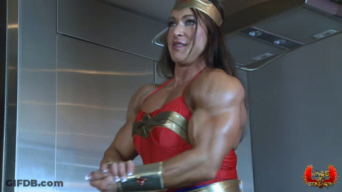 Woman In Wonder Woman Costume GIF