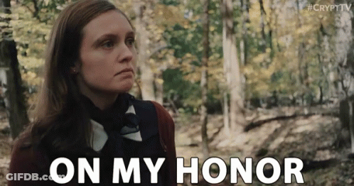 Woman In Woods With On My Honor GIF