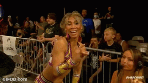 Woman In Wrestling Outfit Dancing GIF