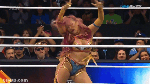 Woman In Wrestling Ring AEW Dynamite GIF