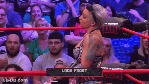 Woman In Wrestling Ring Lady Frost GIF