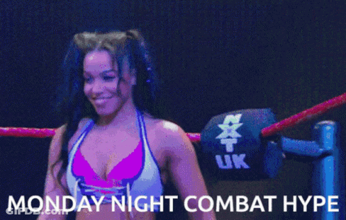 Woman In Wrestling Ring Monday Night Combat Hype GIF